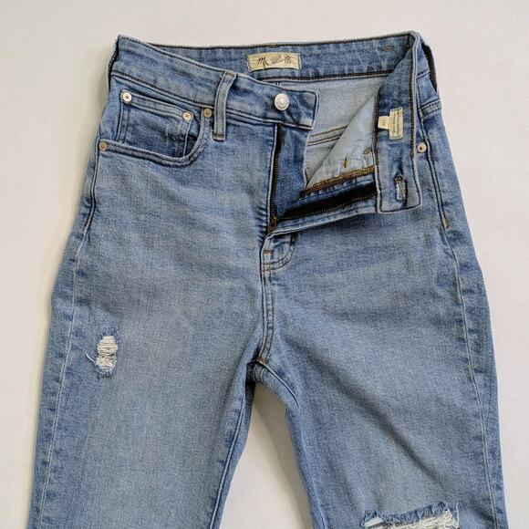 Madewell Curvy Perfect Vintage Crop Ripped High-Rise Straight Jeans 26P Petite - Picture 5 of 13